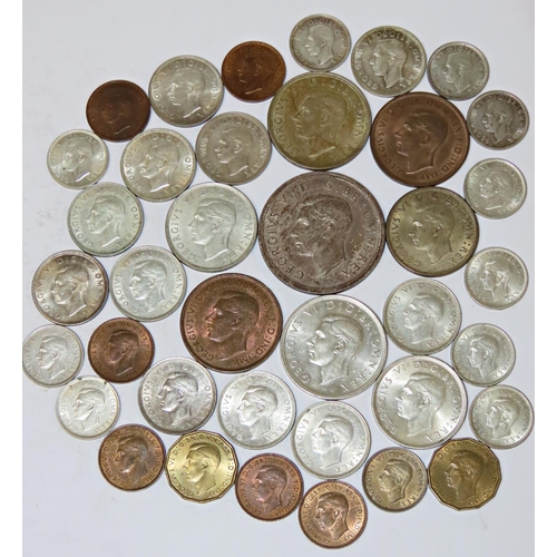 336 - Various higher grade George VI coins, mainly silver to include Crown, 1937.