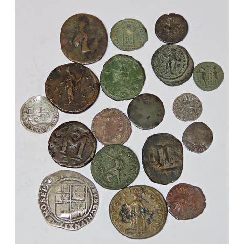 340 - Ancient, Roman and hammered coins including Carausius, Trajan, Dupondius, Alexander the Great Drachm... 