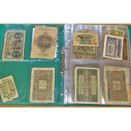 352 - Album of various German bank notes, including mainly early 20th century issues.