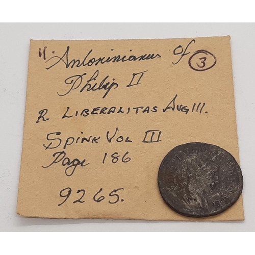 363 - A Hoard of 16 Roman coins, identified and recorded with PAS number T019-1102. The hoard to include G... 