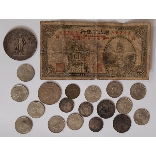 381 - Hong Kong trade dollar 1911 Bombay mind and other Asian coins etc