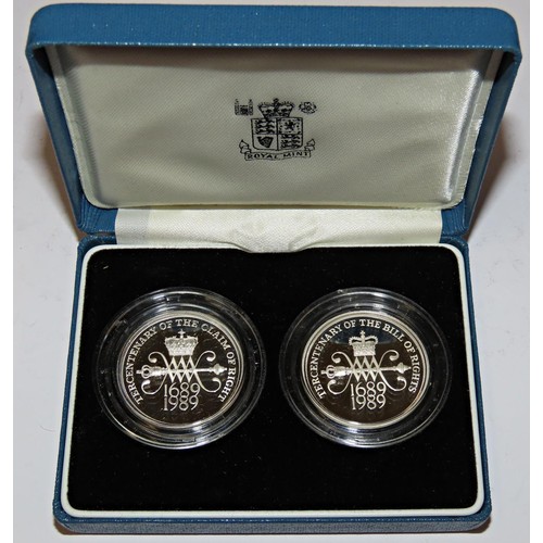 404 - Elizabeth II, Royal Mint cased commemorative silver coins to include 1983 Silver Proof £1 Coin, 1989... 