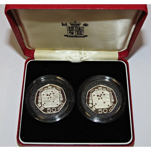 404 - Elizabeth II, Royal Mint cased commemorative silver coins to include 1983 Silver Proof £1 Coin, 1989... 