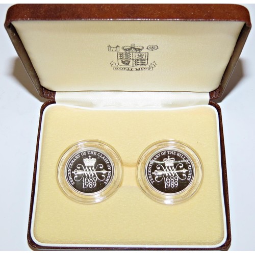 404 - Elizabeth II, Royal Mint cased commemorative silver coins to include 1983 Silver Proof £1 Coin, 1989... 