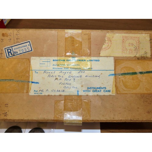 405 - An old engineering card tool box addressed to Rolls Royce Ltd, Bristol Engine Division enclosing a l... 