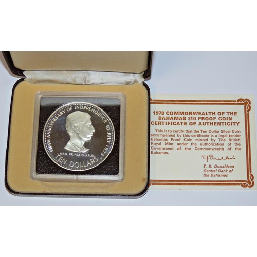 414 - Royal Mint and other Falkland Island cased commemorative silver coins to include Royal Mint 100th An... 