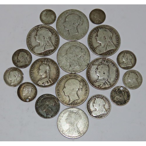 428 - A mixed group of pre-1920 English silver coinage, mostly Halfcrowns, 460g approx (gross weight).