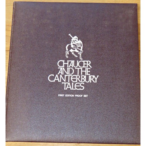 444 - Chaucer And The Canterbury Tales, a complete first edition proof set of 36 silver medals.