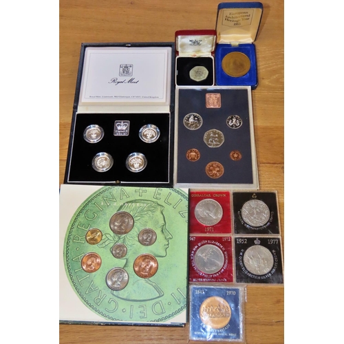 449 - Royal Mint and other cased commemorative and collectable coins to include the ‘All Change’ 25th Anni... 