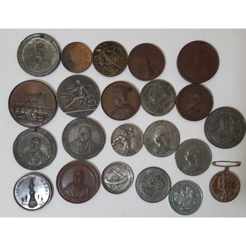 457 - Part 1937 coin set in card box, George V silver coins in leather case, 19th century commemorative me... 