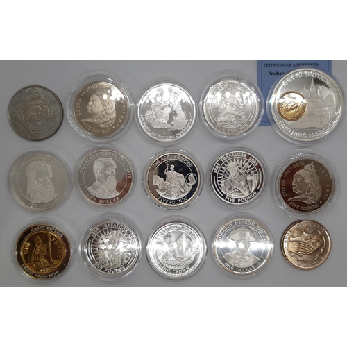 463 - A group of British silver and other commemorative collectable coins to include Gibraltar 1997 £5, ot... 