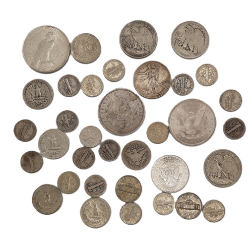 465 - United States Of America: Mixed silver coins to include Dollars including 1883, New Orleans mint, 19... 