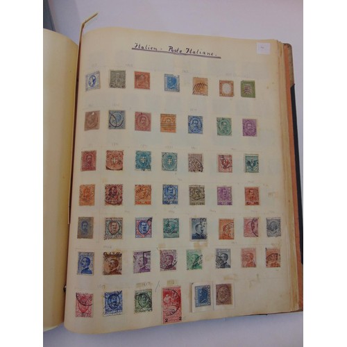 137 - Large album of German origin containing mainly earlier mix of world stamps together with two albums ... 