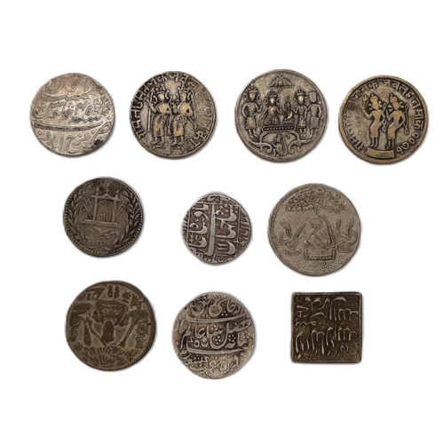 471 - India. A group of temple tokens, rupees etc (ten coins / tokens).