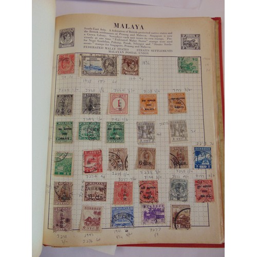 142 - Collection of mixed world stamps in six volumes (some sparsely filled) .  Noted some used Japanese o... 