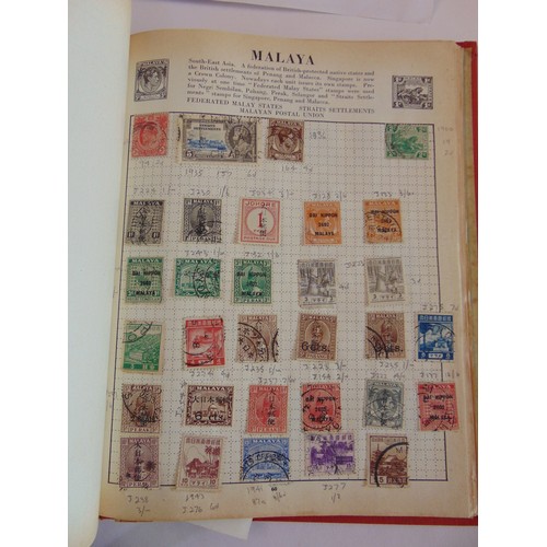 142 - Collection of mixed world stamps in six volumes (some sparsely filled) .  Noted some used Japanese o... 