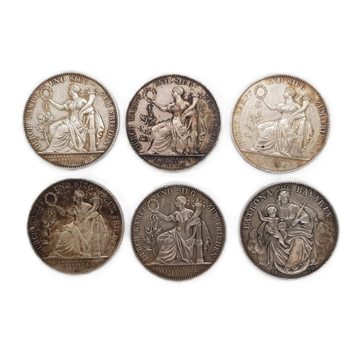 474 - German States, Ludwig II (1864-1886) six silver Thalers comprising 1870, rev. PATRONA BAVARIAE and f... 