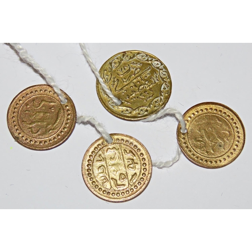 482 - Four small Ottoman pierced gilt coins.