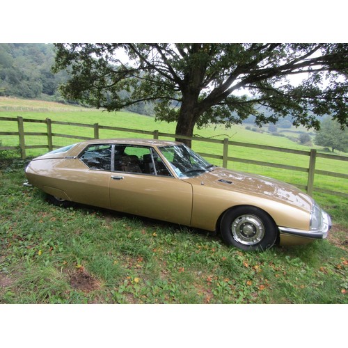 1972 Citroën SM ‘Maserati’
Left hand drive. 
Manual Transmission.
Registration number: MCY 350L
Gold bodywork.
Tan leather interior. 
Sold with V5C logbook, owner’s manual, service book and folder of historic service receipts etc.

Buyers premium of 5% + VAT applicable to all vehicles in this sale only.

*Please note: We encourage all interested parties to view in person whenever possible. We strive to provide comprehensive information regarding condition and specification ahead of sale but cannot provide any warranty as regard to condition / working order of any vehicle.