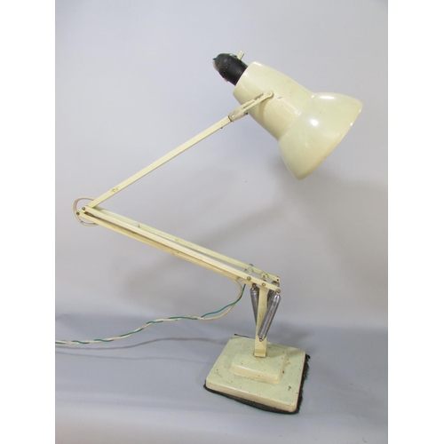 595 - Three Herbert Terry and Sons Ltd Redditch cream finished square based Anglepoise lamps and a red Ang... 