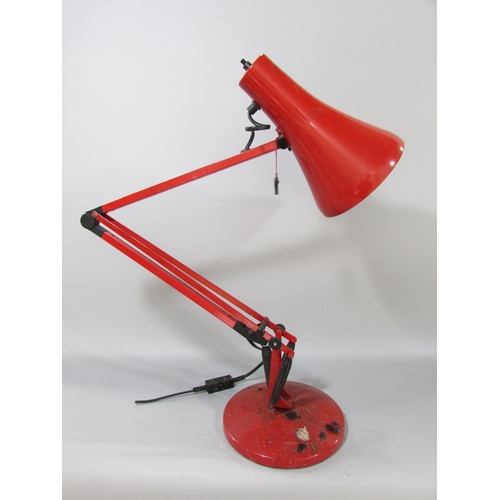 595 - Three Herbert Terry and Sons Ltd Redditch cream finished square based Anglepoise lamps and a red Ang... 