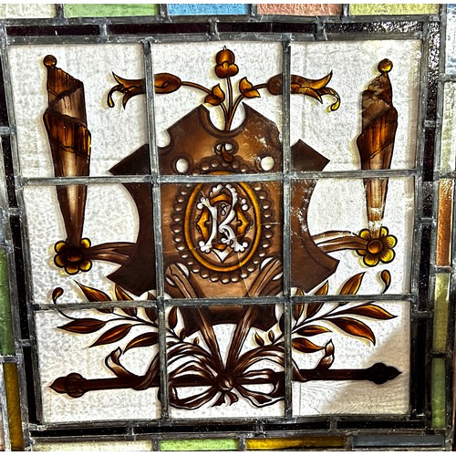 187 - Four 19th century leaded stained glass panels (as Found)