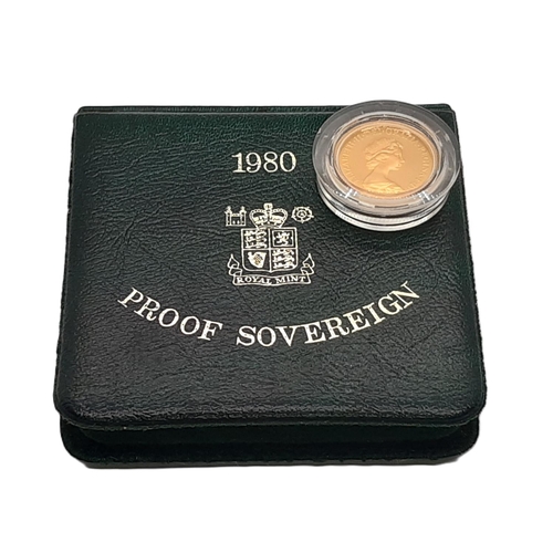 268 - Elizabeth II 1952-2022, Sovereign, 1980 in Royal Mint case of issue. (1 coin).