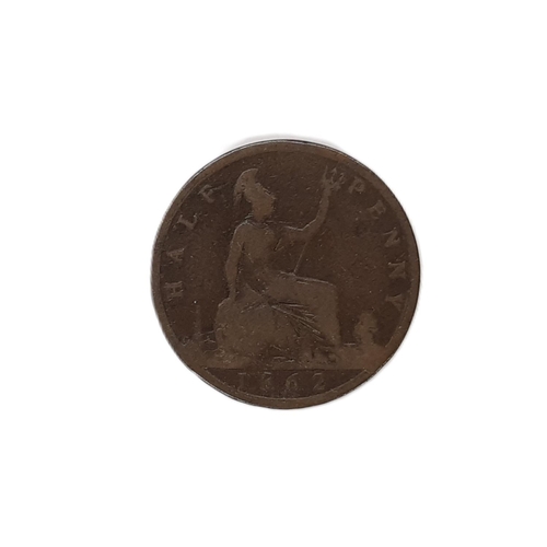 246 - Victoria, 1837-1901. Halfpenny, 1862. Die letter “A” beside lighthouse. Rare. (1 coin).