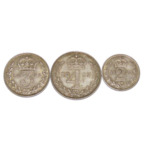 305 - Victoria, 1837-1901. Part Maundy Set, 1893. (3 coins).