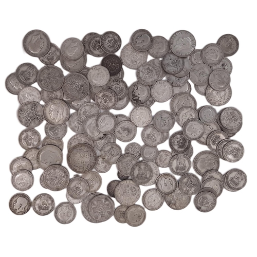 438 - A quantity of pre 1947 British silver coinage, Florins and smaller demonisations, 70g (gross weight)... 