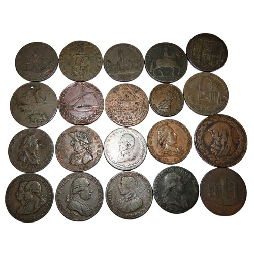 327 - A collection of various 18th century Trade Tokens, including a ‘Druids Head’ Penny, 1787, William Pi... 