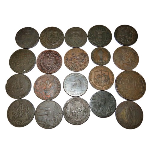 327 - A collection of various 18th century Trade Tokens, including a ‘Druids Head’ Penny, 1787, William Pi... 