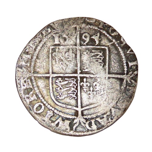 188 - Elizabeth I, 1558-1603. Sixpence, 1594, mm. Tun. (1 coin).