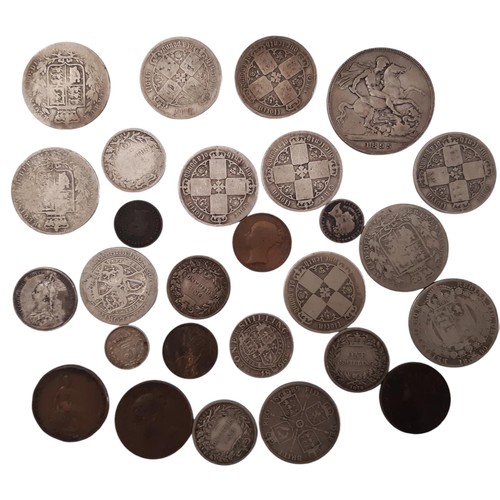 365 - A collection of Victorian coins, Crown 1895 LIX, Gothic florins (6) Halfcrowns, shillings and other ... 