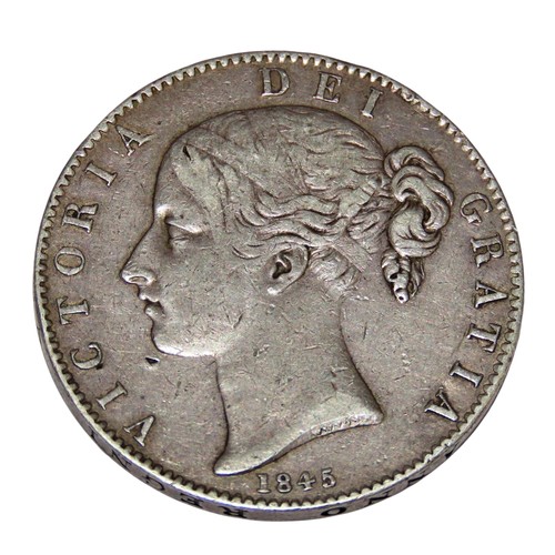 229 - Victoria, 1837-1901. Crown, 1845. XVIII edge. Cinquefoil stops. (1 coin).