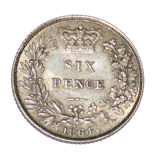 244 - Victoria, 1837-1901. Sixpence, 1864. Young Head. (1 coin).