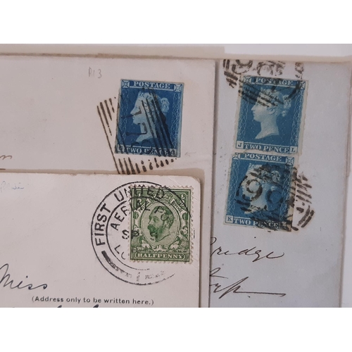 149 - Postal History 26 Queen Victoria entries.  Comprising 9 with 1d Penny Blacks, four of which are 4 ma... 