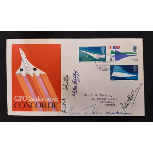 151 - A 1969 Concorde First Day Cover signed by Brian Trubshaw and other crew members.