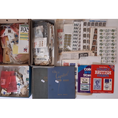 158 - Several small boxes and an album containing mix of stamps, loose in packets.  Noted some GB mint dec... 