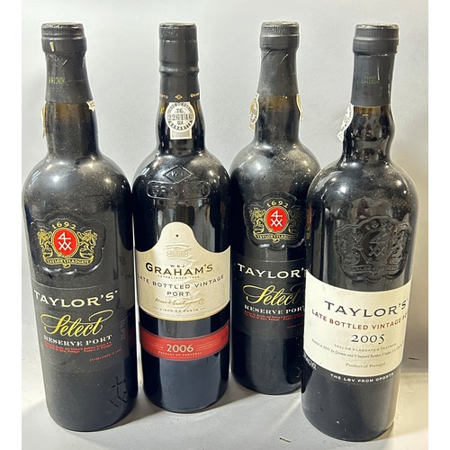 698 - Two bottles of Taylor’s Select Port, a one bottle of 2005 Taylor’s Port and a single bottle 2006 Gra... 