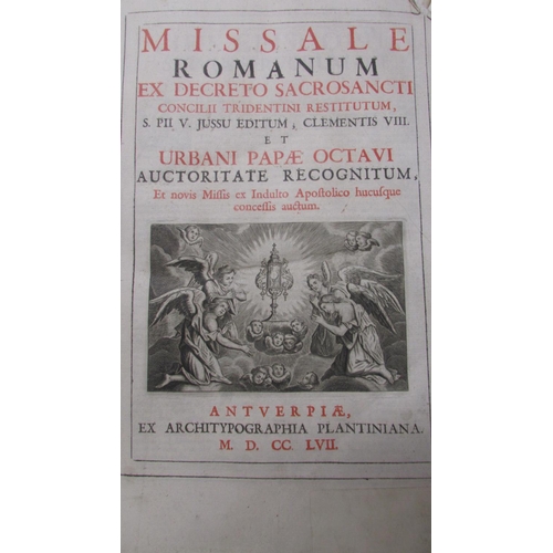 850 - Missale Romanum ex Decreto Sacrosancti Concilii Tridentini Restitutum (1757) Roman Missal, published... 