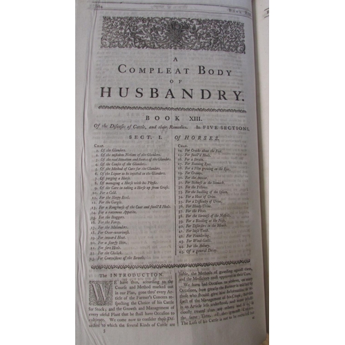 852 - A Complete Body of Husbandry compiled from the original papers of the late Thomas Hale (1756) 42 x 2... 