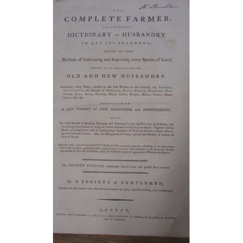 853 - The Complete Farmer or A General Dictionary of Husbandry in all its Branches (1793) by A Society of ... 