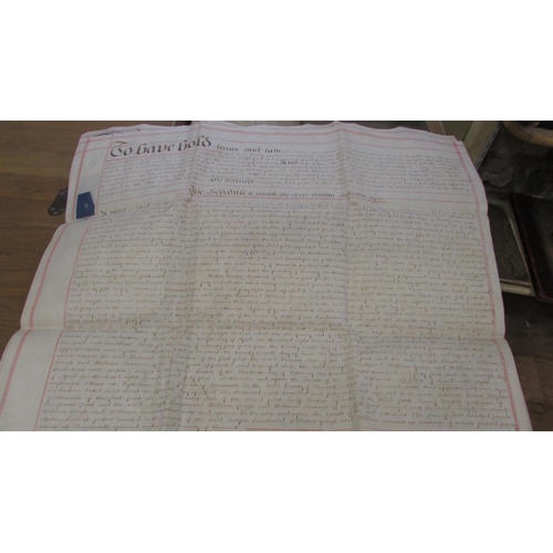 879 - Three early parchments: the first dated 1722, being a Marriage Settlement between Brabant and Niblet... 