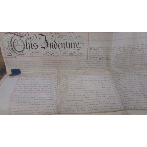 879 - Three early parchments: the first dated 1722, being a Marriage Settlement between Brabant and Niblet... 