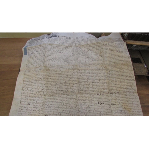 879 - Three early parchments: the first dated 1722, being a Marriage Settlement between Brabant and Niblet... 