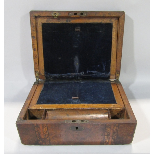 754 - A 19th century inlaid walnut writing box