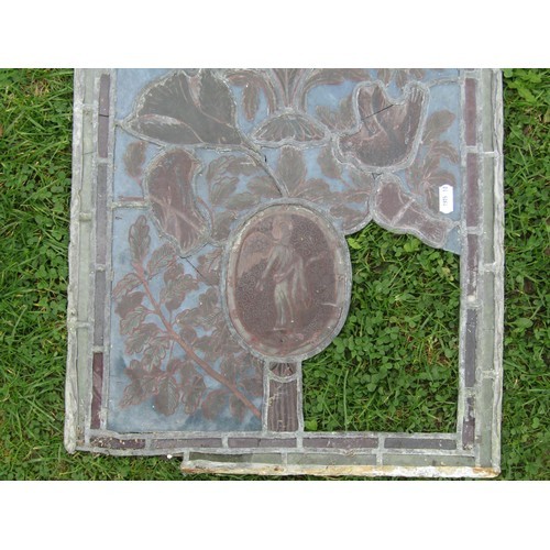 187 - Four 19th century leaded stained glass panels (as Found)