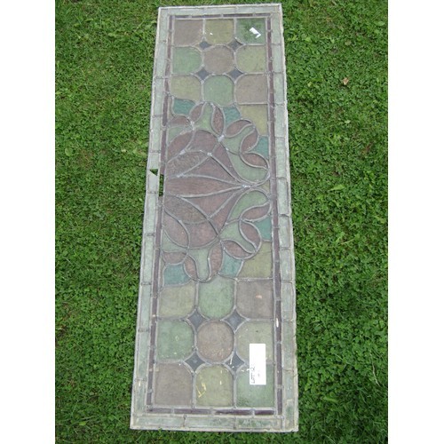 187 - Four 19th century leaded stained glass panels (as Found)