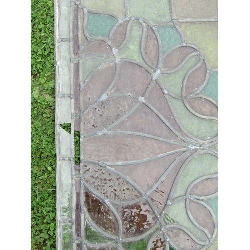 187 - Four 19th century leaded stained glass panels (as Found)